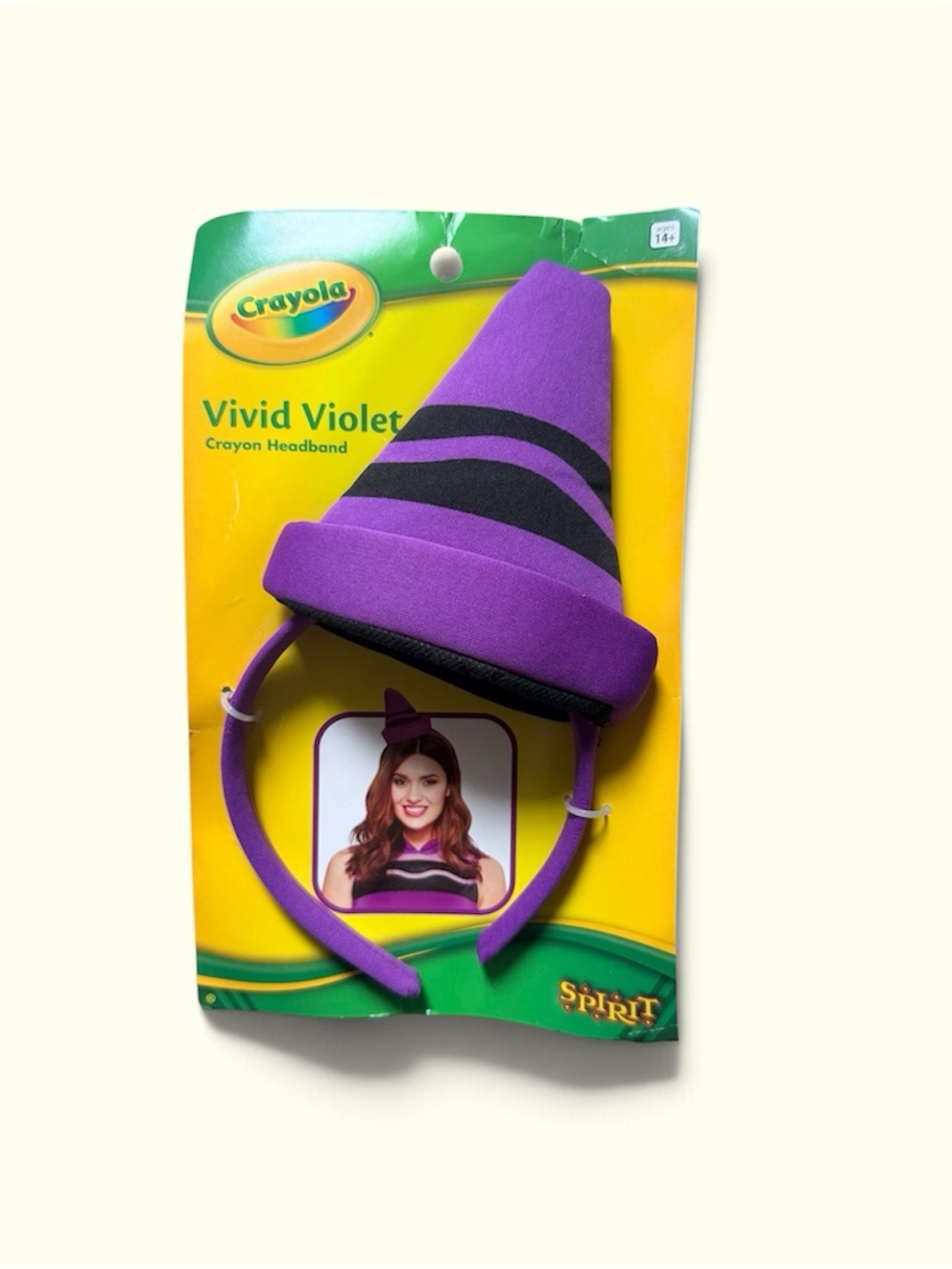 Crayola Vivid Violet Crayon Cone Headband with Black Stripe Accents